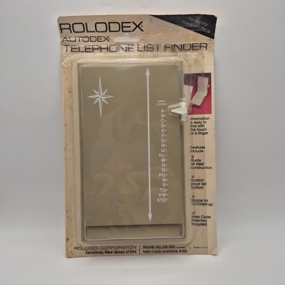 Vintage Rolodex Autodex Telephone List Finder Model # AB-100 Made In USA